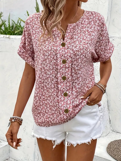 Megan - Chic Floral Print Blouse