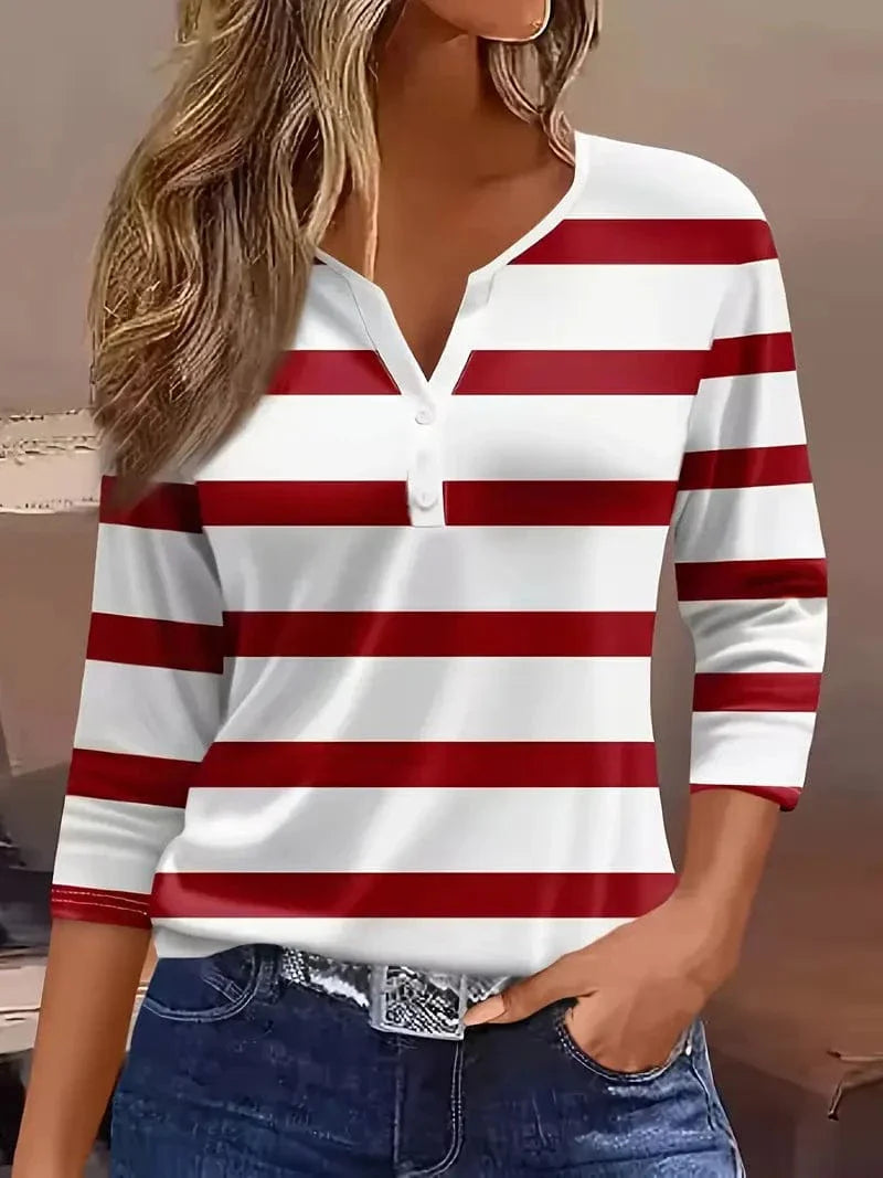 Lexi - Striped V-Neck Top