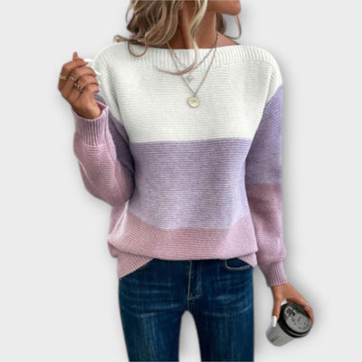 Harper - Elegant Three-Color Patchwork Sweater