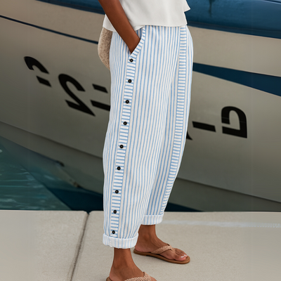 Mila - Comfortable Striped Casual Pants