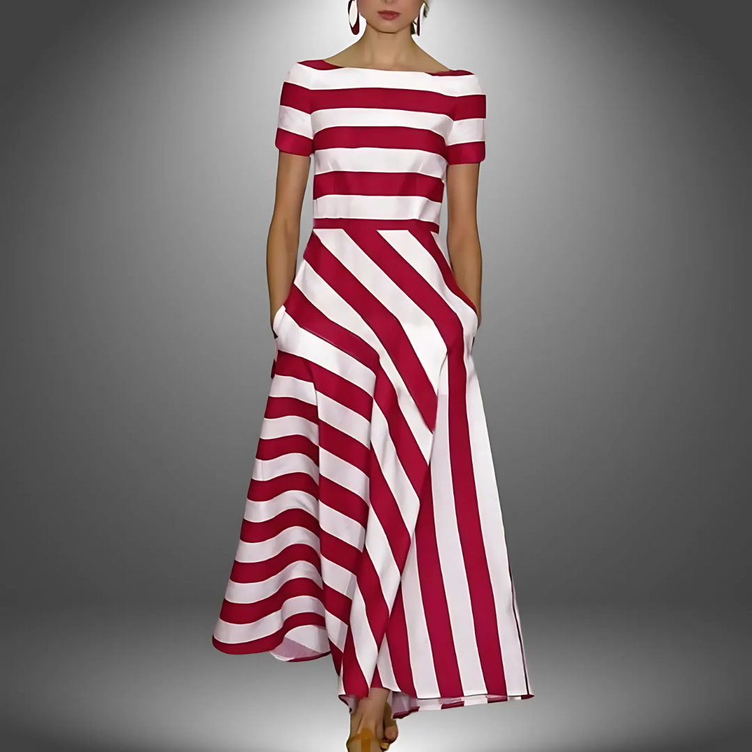 Rosa - Light And Airy Dress With Subtle Stripes