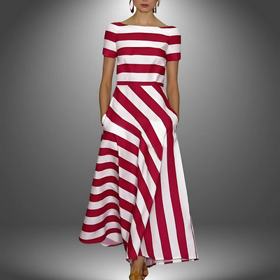 Rosa - Light And Airy Dress With Subtle Stripes