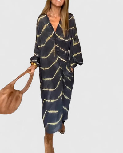 Madeline - Elegant Boho Striped Maxi Dress