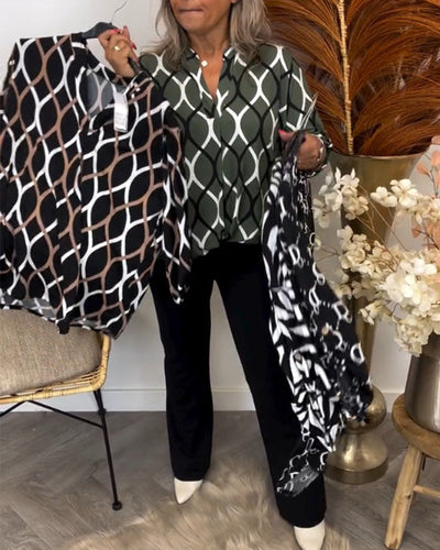 Amelia - Casual Blouse With Long Sleeves And Elegant Pattern