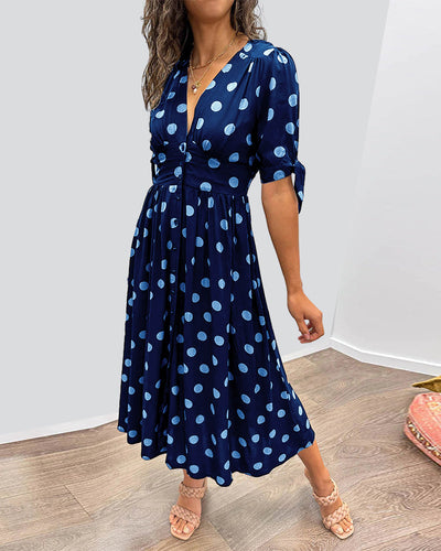 Rose - Polka dot dress with sweetheart neckline