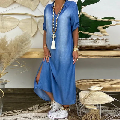 Jada - Long Denim-Look Dress