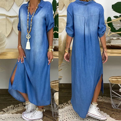 Jada - Long Denim-Look Dress