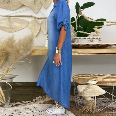 Jada - Long Denim-Look Dress