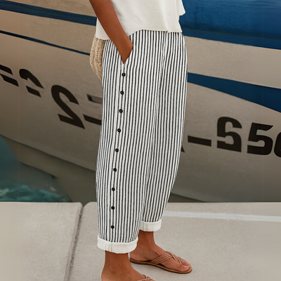 Mila - Comfortable Striped Casual Pants