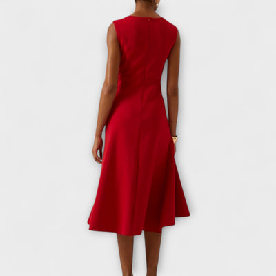 Jazlyn - Asymmetric Midi Dress With Elegant Pleats