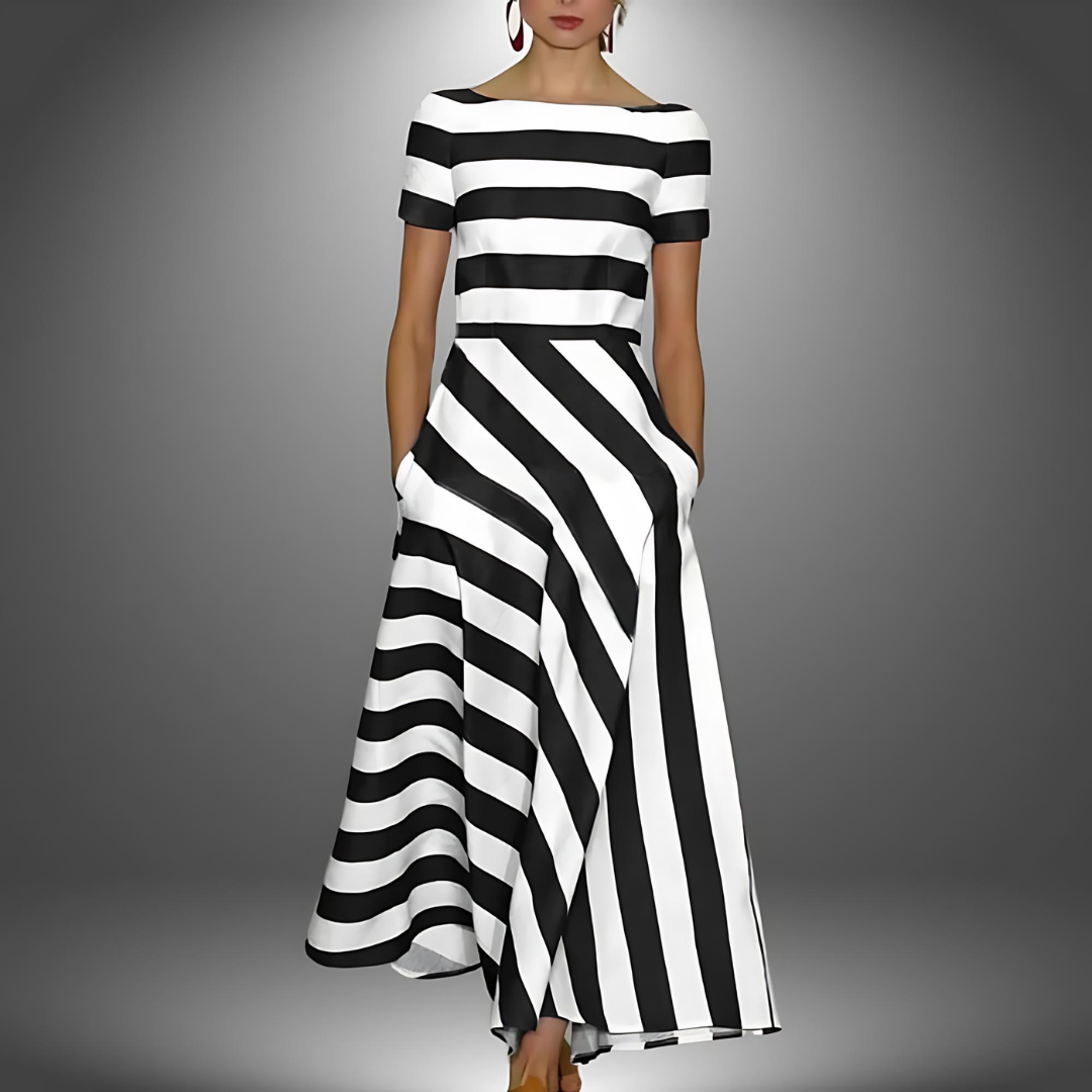 Rosa - Light And Airy Dress With Subtle Stripes