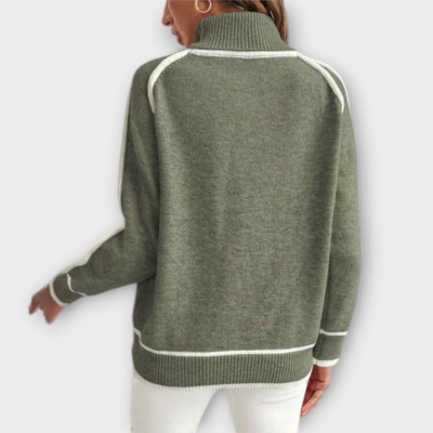 Milou - Luxurious Olive Green Knit Sweater