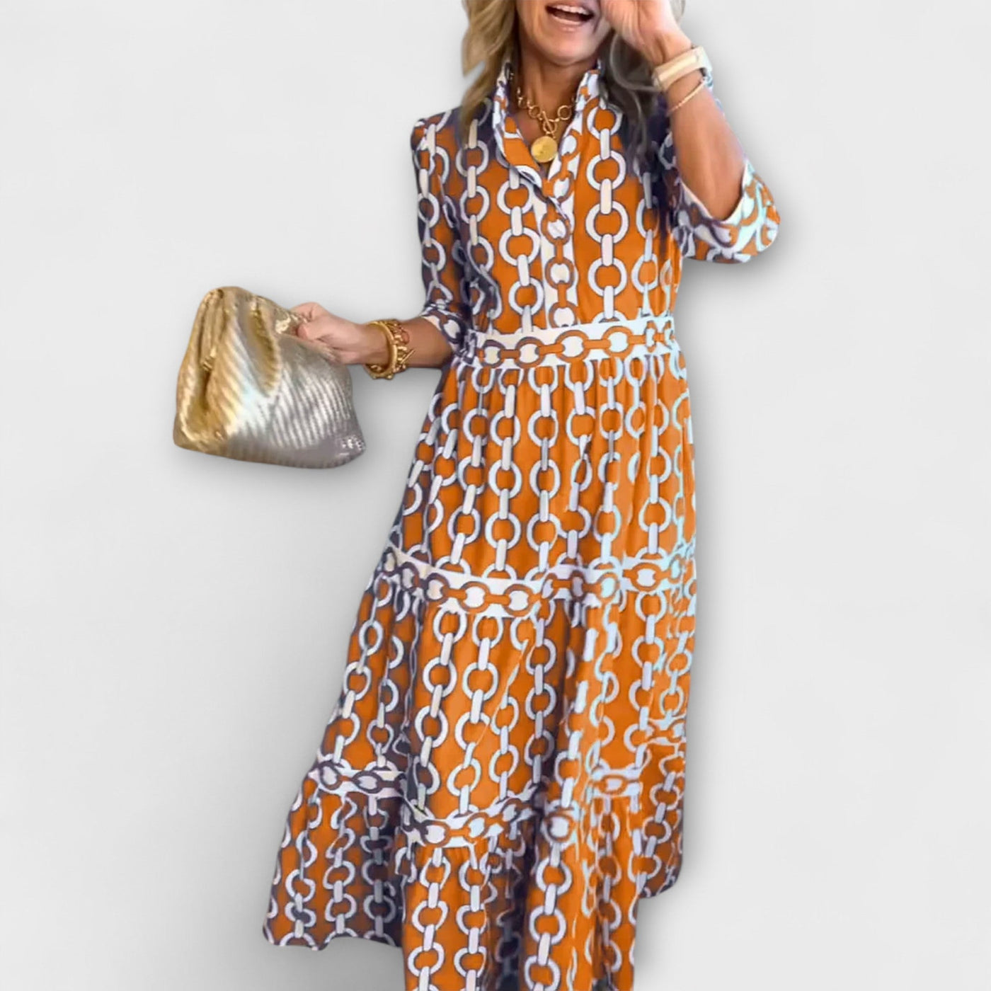 Belle - Midi Dress With Chain Pattern