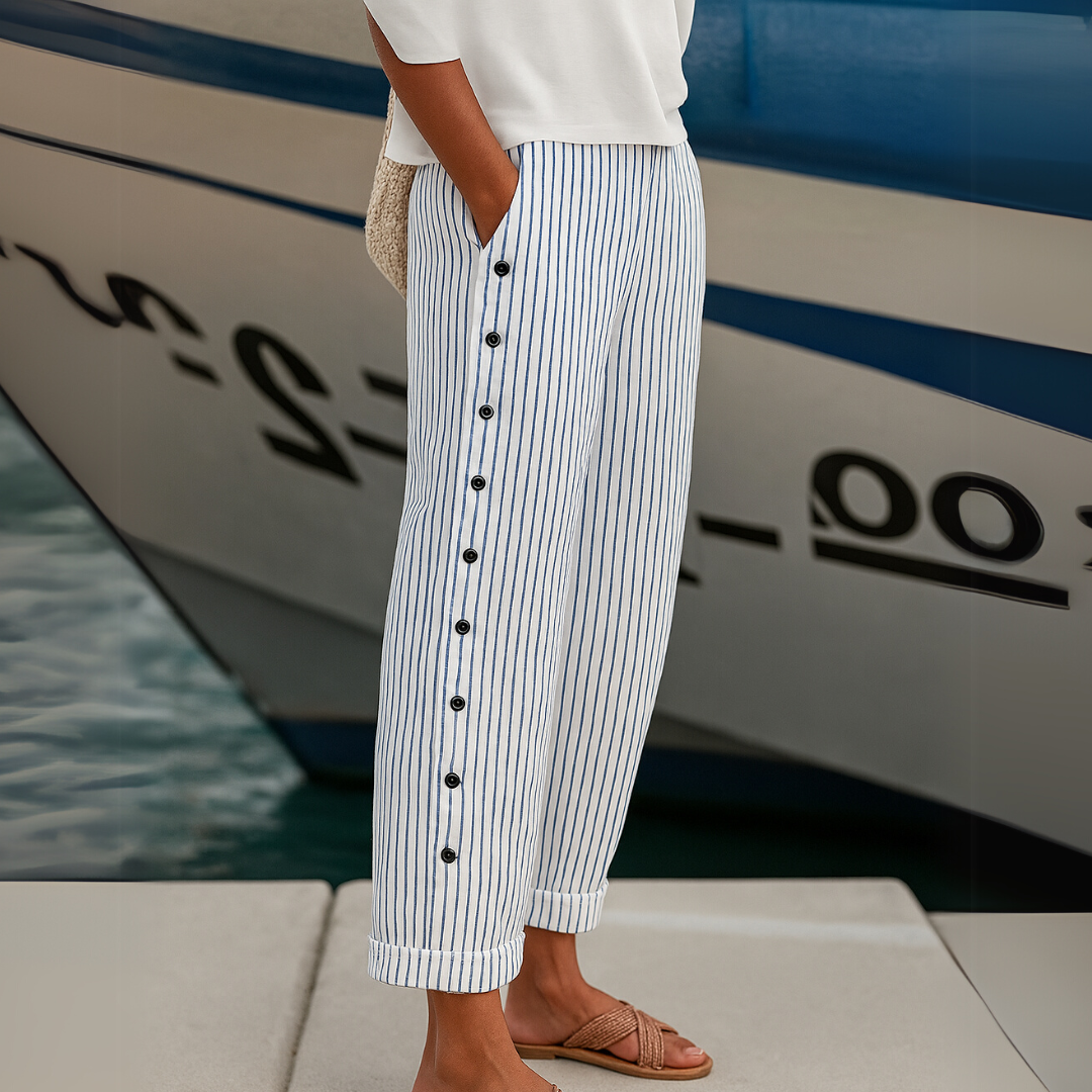 Mila - Comfortable Striped Casual Pants