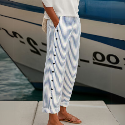 Mila - Comfortable Striped Casual Pants