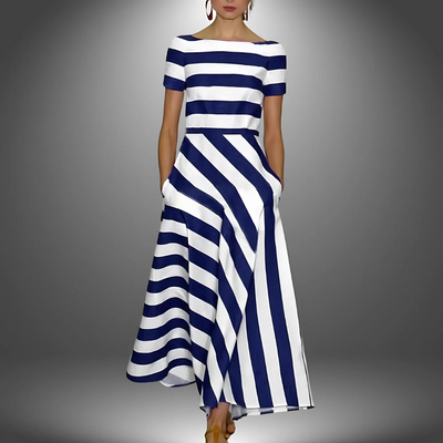 Rosa - Light And Airy Dress With Subtle Stripes