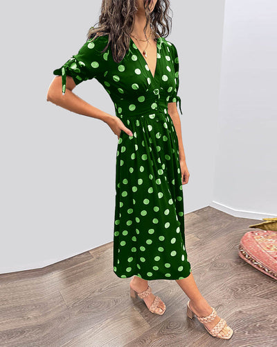 Rose - Polka dot dress with sweetheart neckline