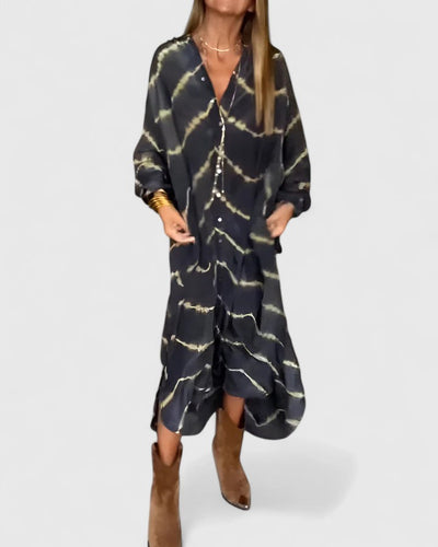 Madeline - Elegant Boho Striped Maxi Dress