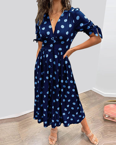 Rose - Polka dot dress with sweetheart neckline
