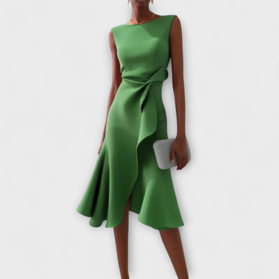 Jazlyn - Asymmetric Midi Dress With Elegant Pleats