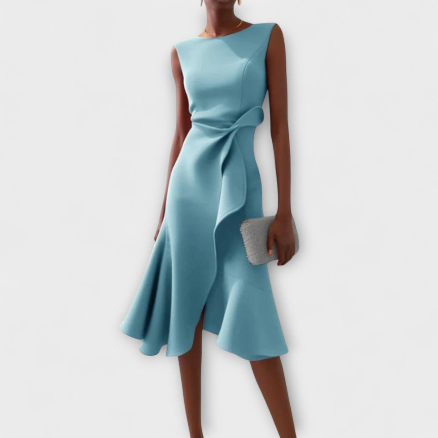 Jazlyn - Asymmetric Midi Dress With Elegant Pleats