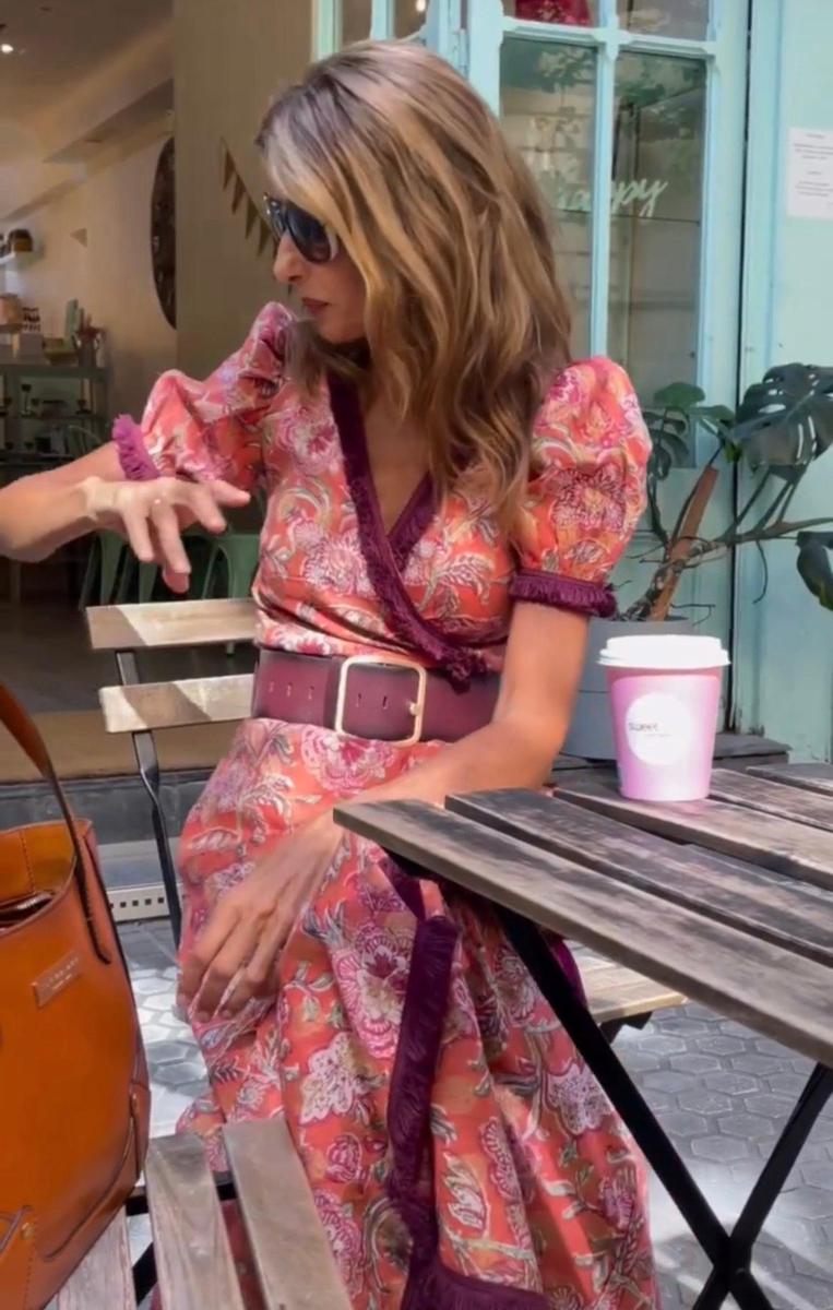Molly - Elegant Pink Maxi Dress with Short Sleeves