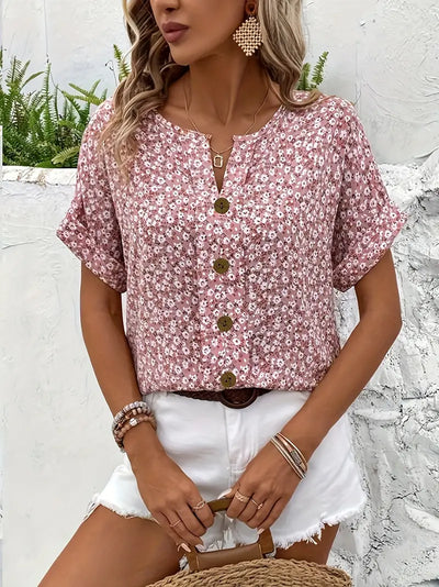 Megan - Chic Floral Print Blouse