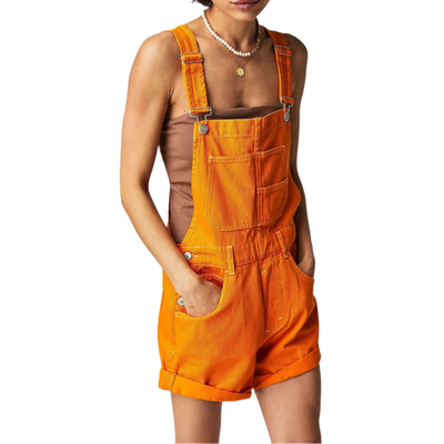 Susan - Vintage Adjustable Denim Overall Shorts