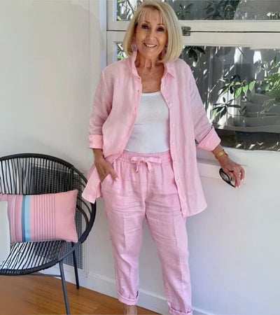 Helena - Linen And Cotton Shirt And Trouser Set