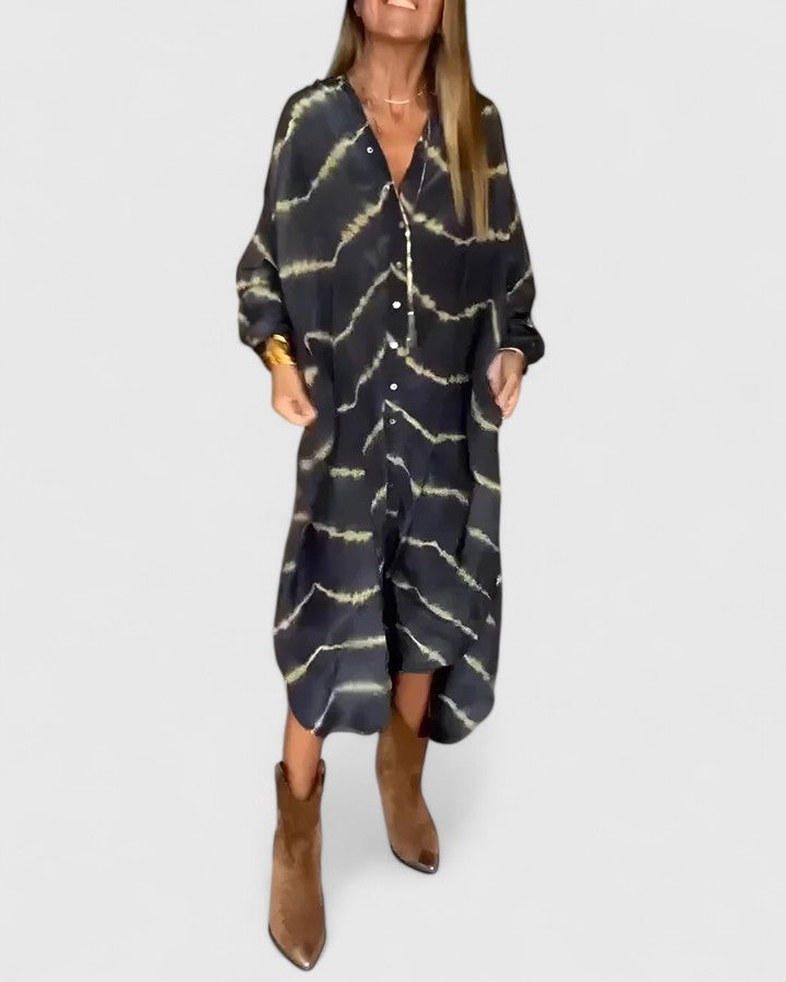 Madeline - Elegant Boho Striped Maxi Dress