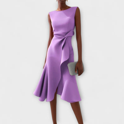 Jazlyn - Asymmetric Midi Dress With Elegant Pleats