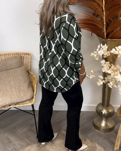Amelia - Casual Blouse With Long Sleeves And Elegant Pattern