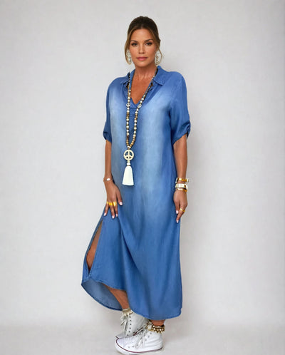 Jada - Long Denim-Look Dress