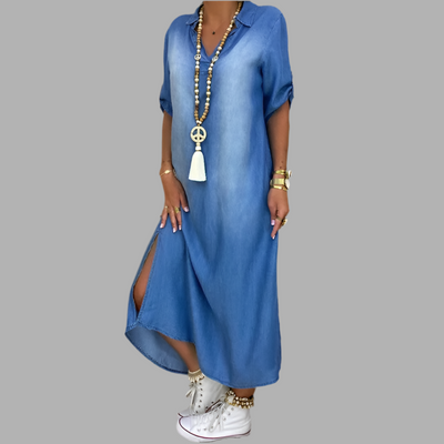 Jada - Long Denim-Look Dress