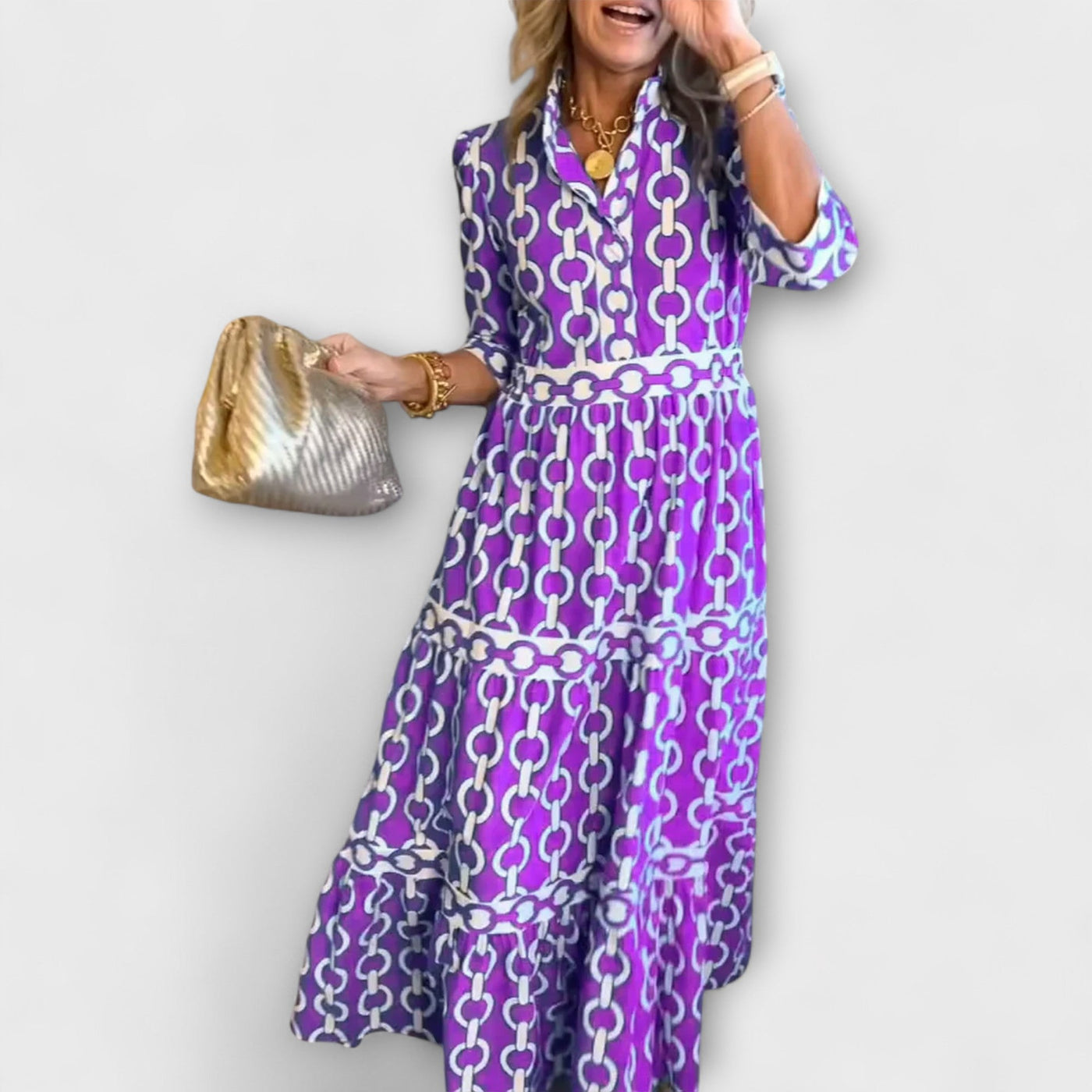 Belle - Midi Dress With Chain Pattern