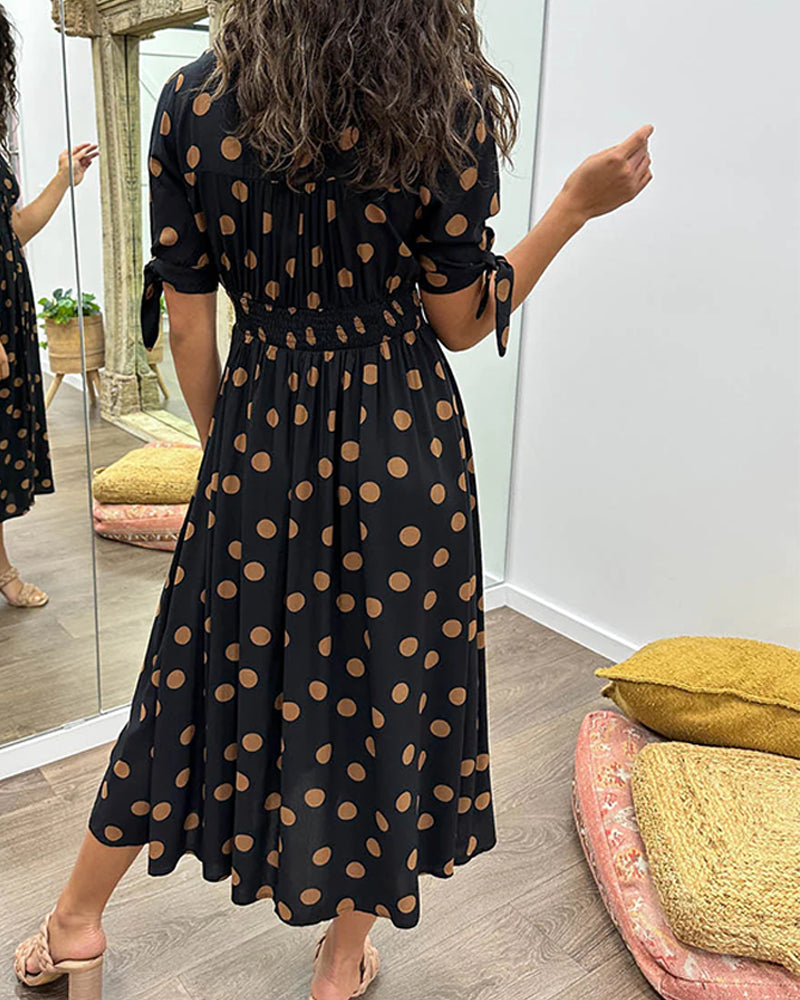 Rose - Polka dot dress with sweetheart neckline