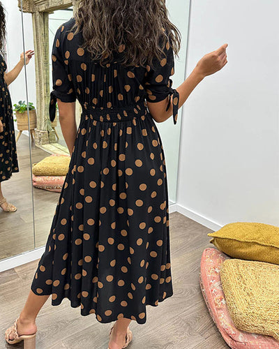 Rose - Polka dot dress with sweetheart neckline