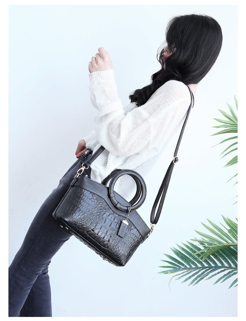 Lia - Retro Gradient Crocodile Handbag