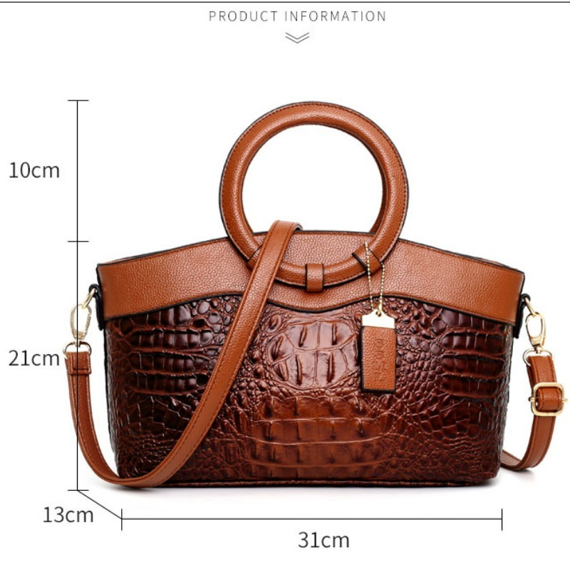 Lia - Retro Gradient Crocodile Handbag