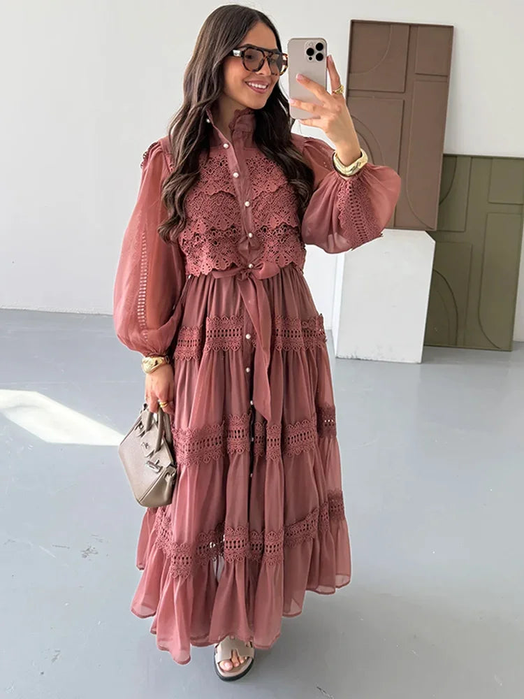 Elma - Embroidery Maxi Dress