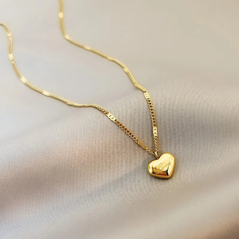 Gold Necklace With Heart