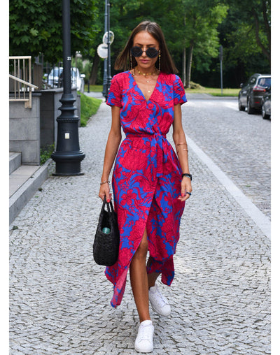 Mary - Floral Wrap Midi Dress
