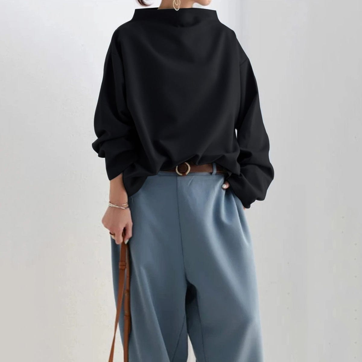 Andrea - High-Neck Soft Knit Top