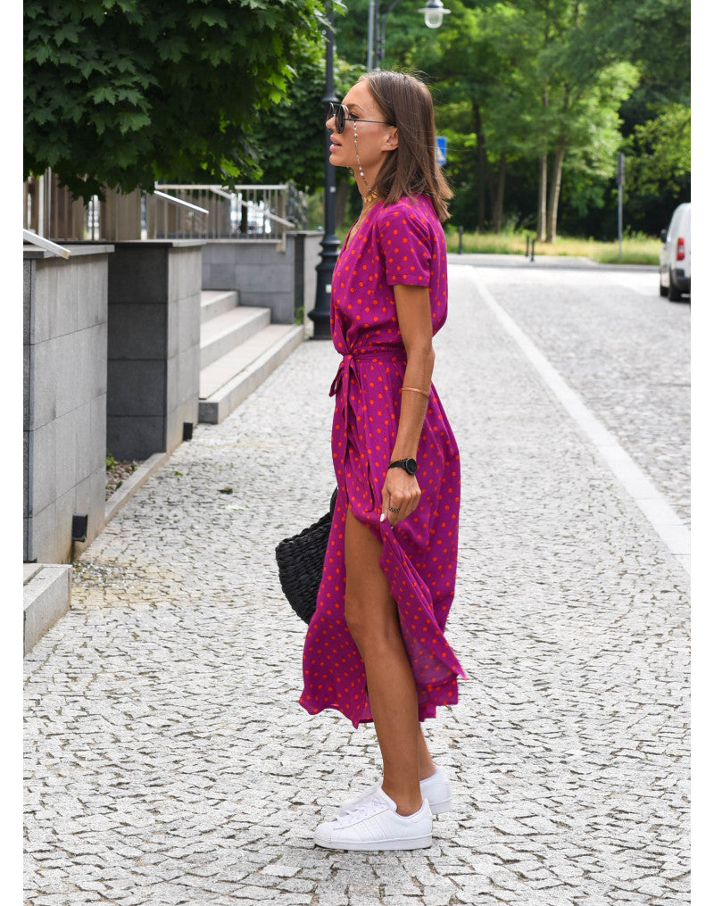 Mary - Floral Wrap Midi Dress