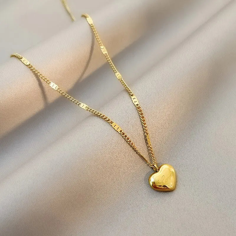 Gold Necklace With Heart