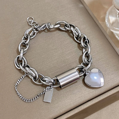 Heart Lock Stainless Steel Bracelet
