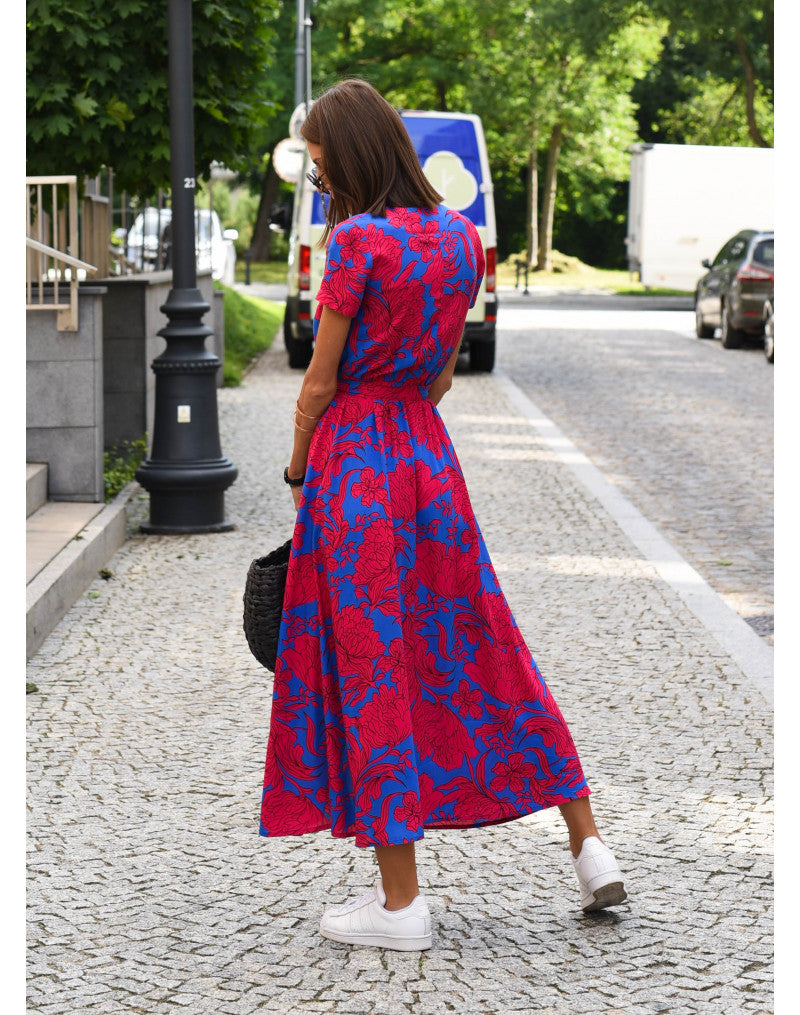 Mary - Floral Wrap Midi Dress