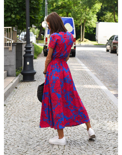 Mary - Floral Wrap Midi Dress