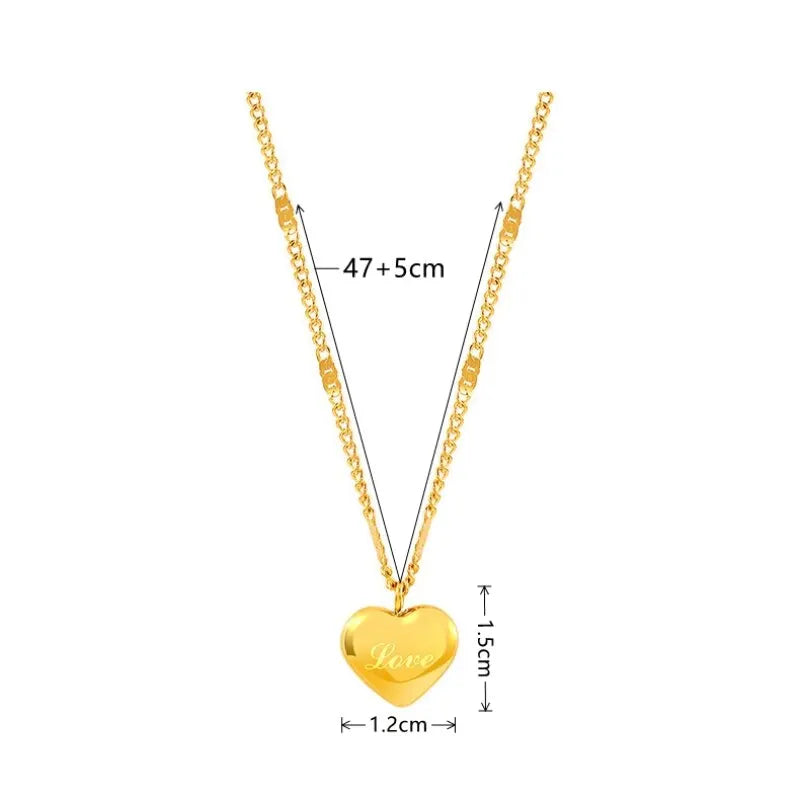 Gold Necklace With Heart