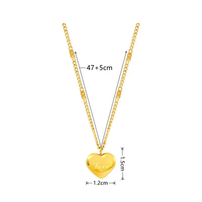 Gold Necklace With Heart
